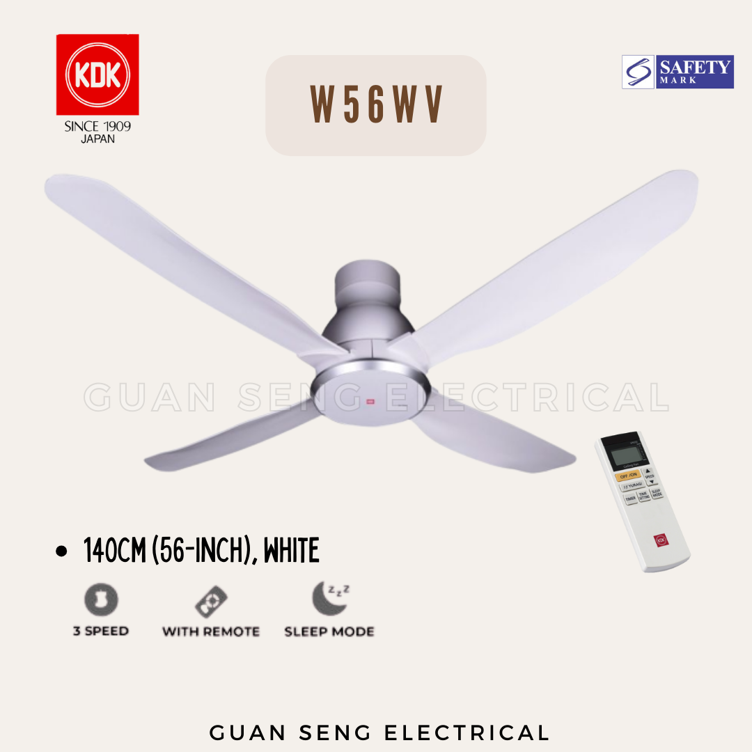 KDK W56WV DC Motor Ceiling Fan with Remote Control