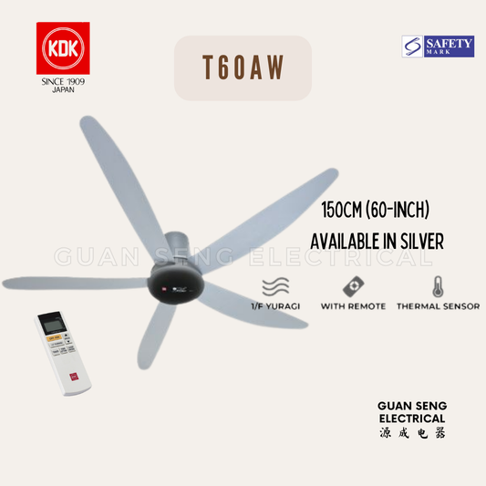 KDK T60AW DC Motor Ceiling Fan with Remote Control