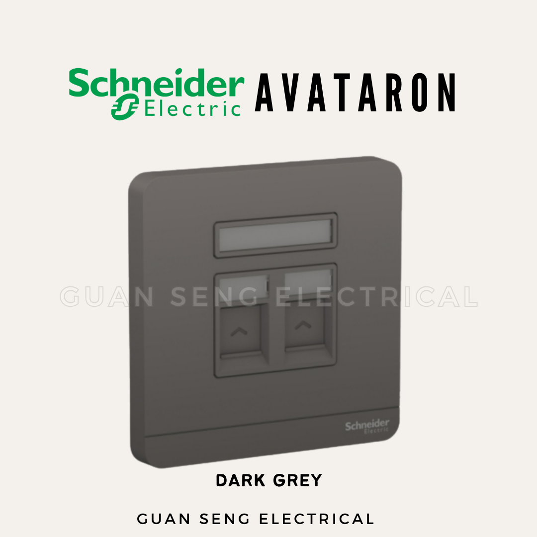 Schneider AvatarON RJ45 Cat6 Data Socket White Dark Grey Dark Wood Wine Gold Hairline Gold