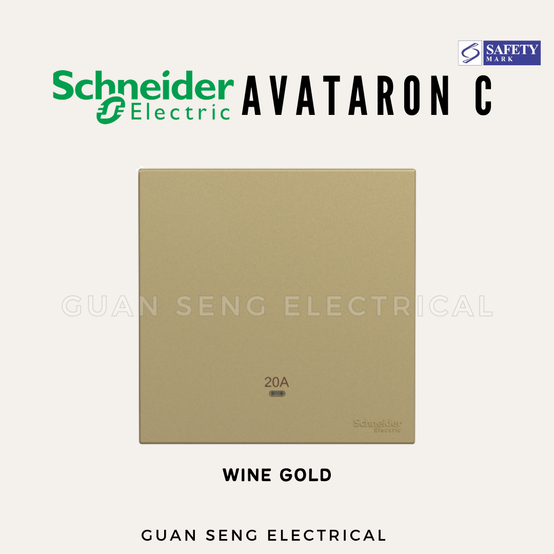 Schneider Avataron C 20A Heater 1G1W 1G2W 2G1W White, Wine Gold, Dark Grey