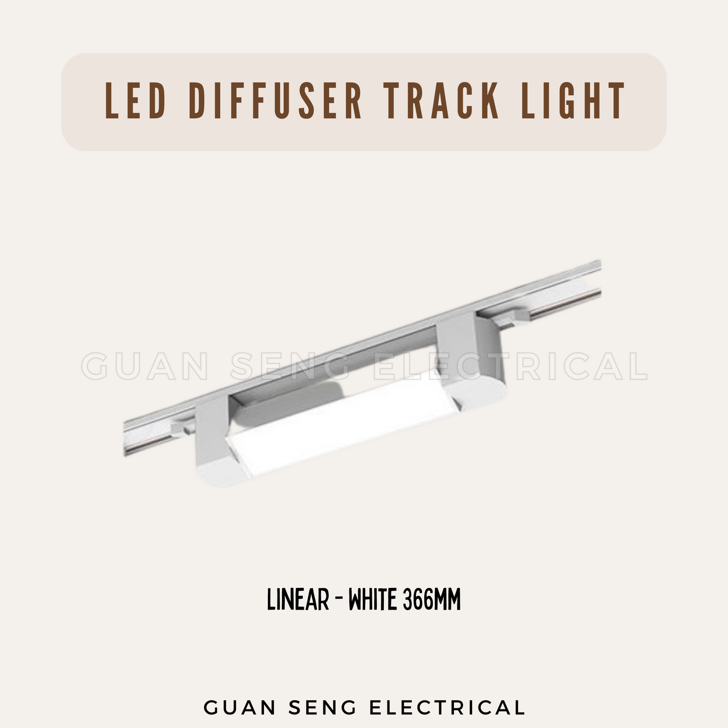 LED Diffuser Track Light 20W 24W Black White