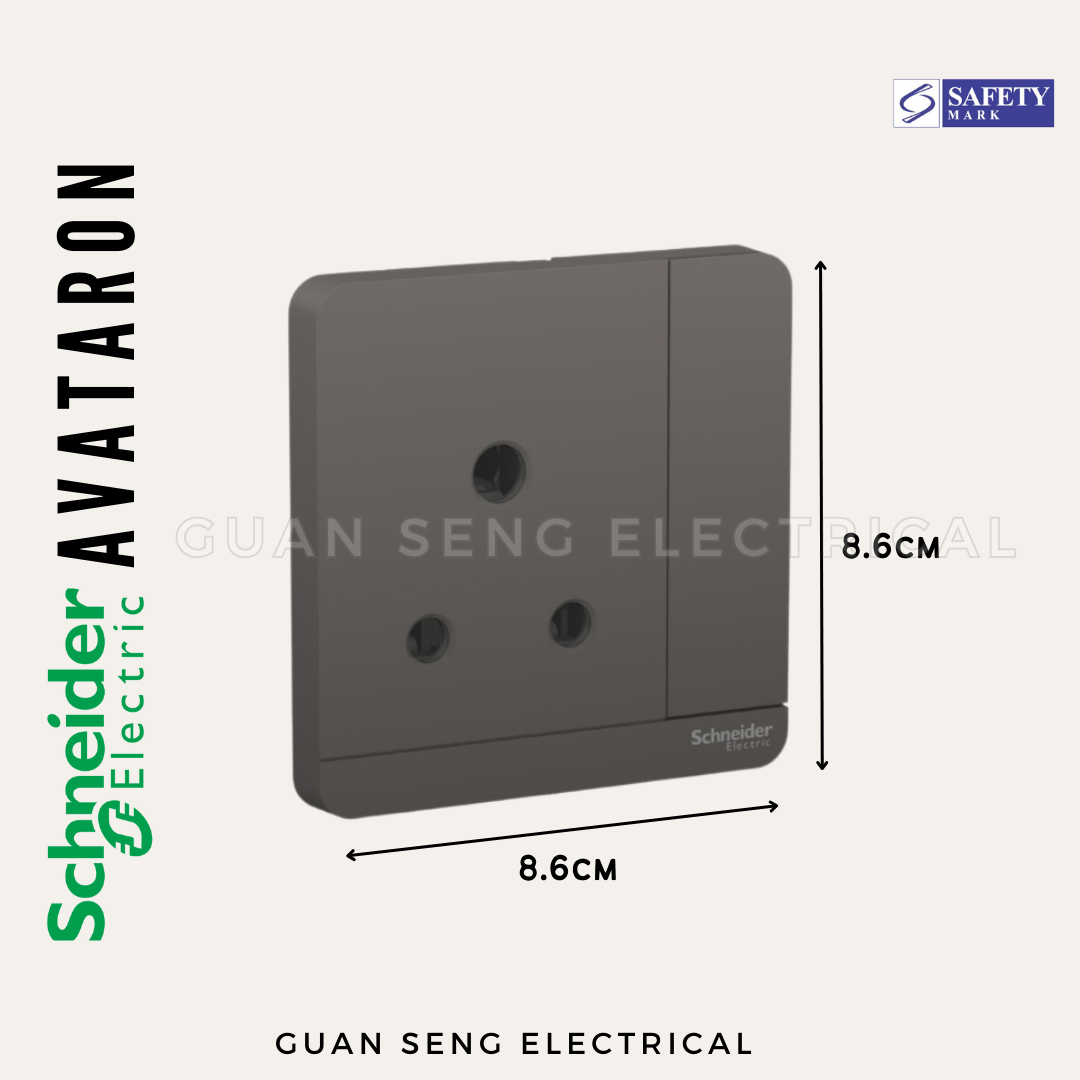 Schneider AvatarON 15A Socket White Dark Grey Dark Wood Wine Gold Hairline Gold