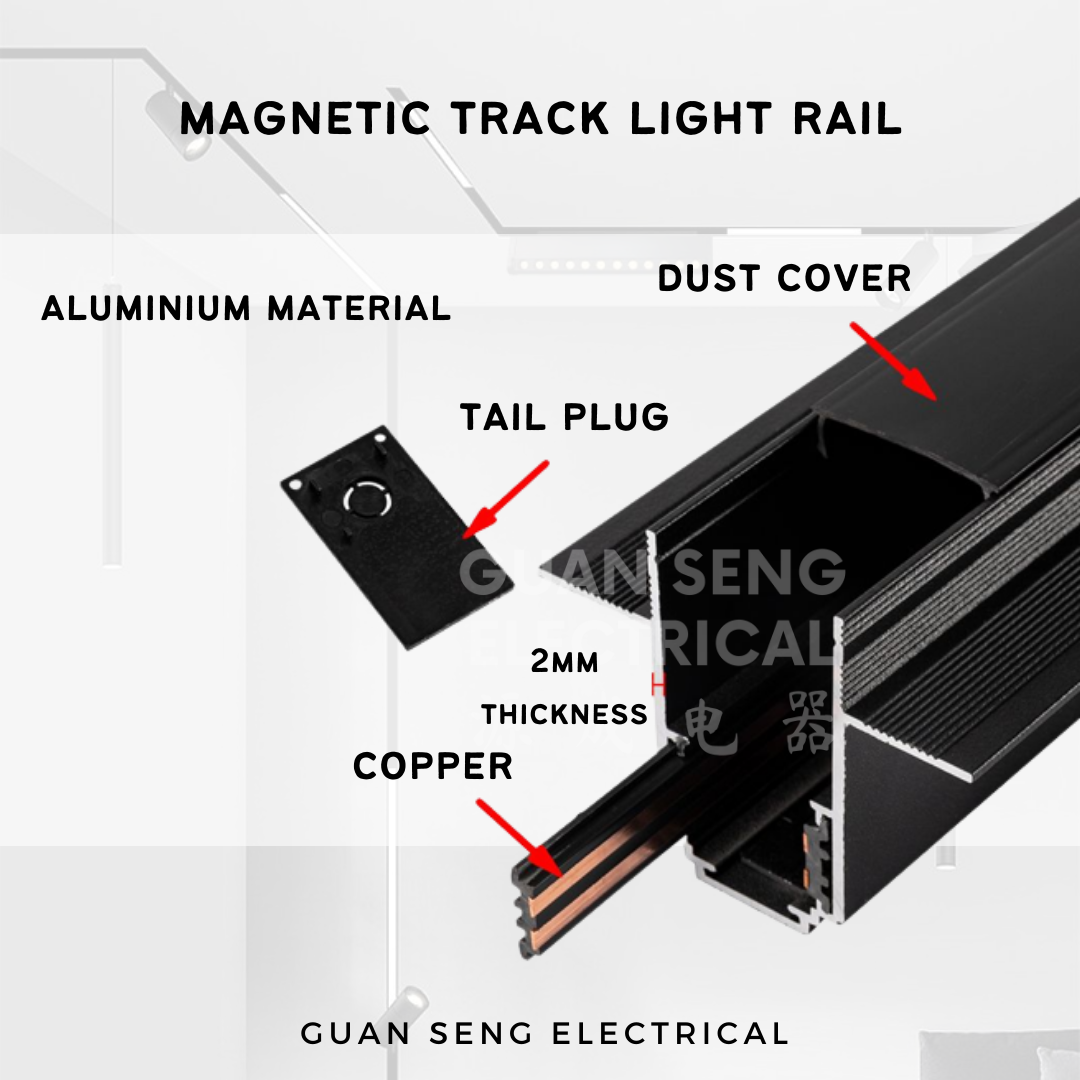Magnetic Track Light System 48V Recessed Surface