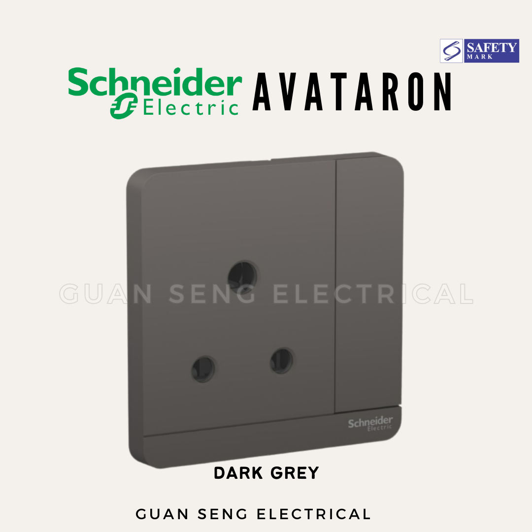 Schneider AvatarON 15A Socket White Dark Grey Dark Wood Wine Gold Hairline Gold