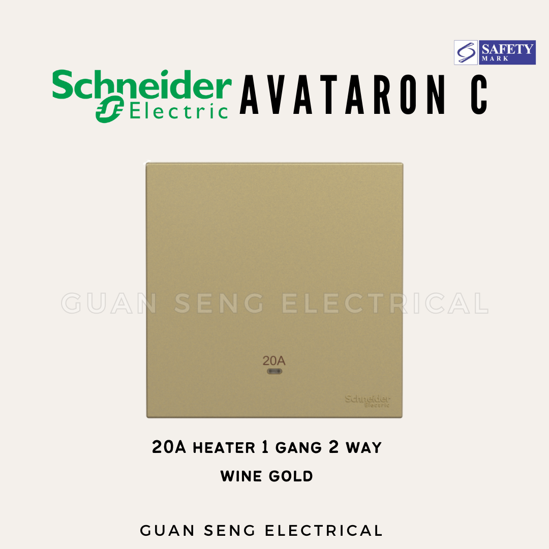 Schneider Avataron C 20A Heater 1G1W 1G2W 2G1W White, Wine Gold, Dark Grey