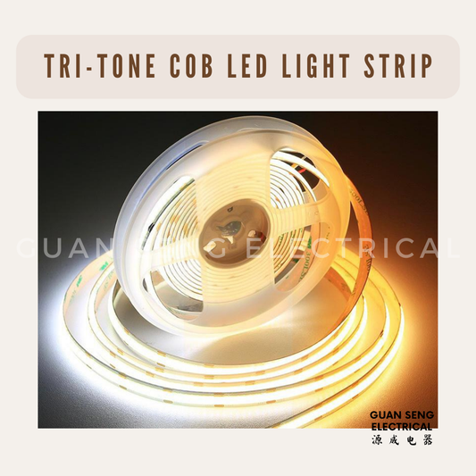 Premium Tri-tone 3Tone COB LED Light Strip 608LEDS 5M 12V 24V