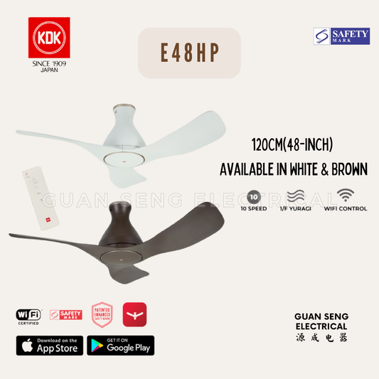 KDK E48HP DC Motor Ceiling Fan with Wi-Fi and Apps Control
