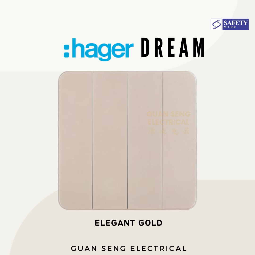 Hager Dream Switch 4 Gang 1 Way 4 Gang 2 Way