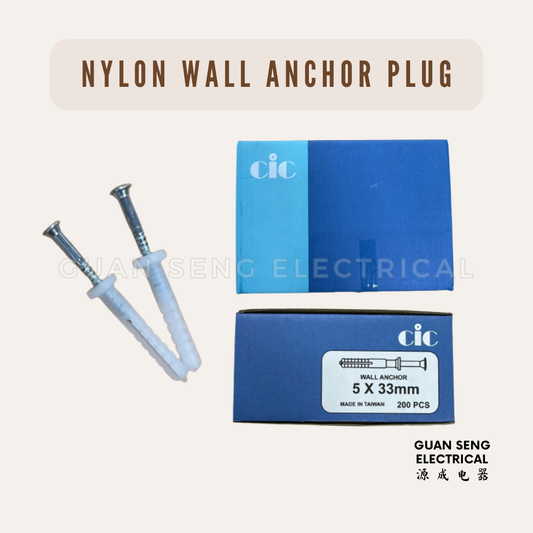 CIC Nylon Wall Anchor Plug 5x33mm