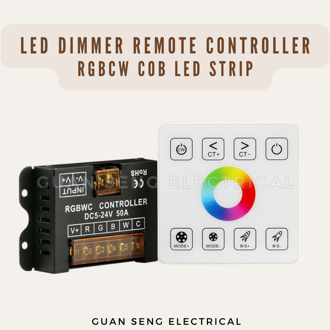 RGBCW COB LED Light Strip Dimmable 5M 24V