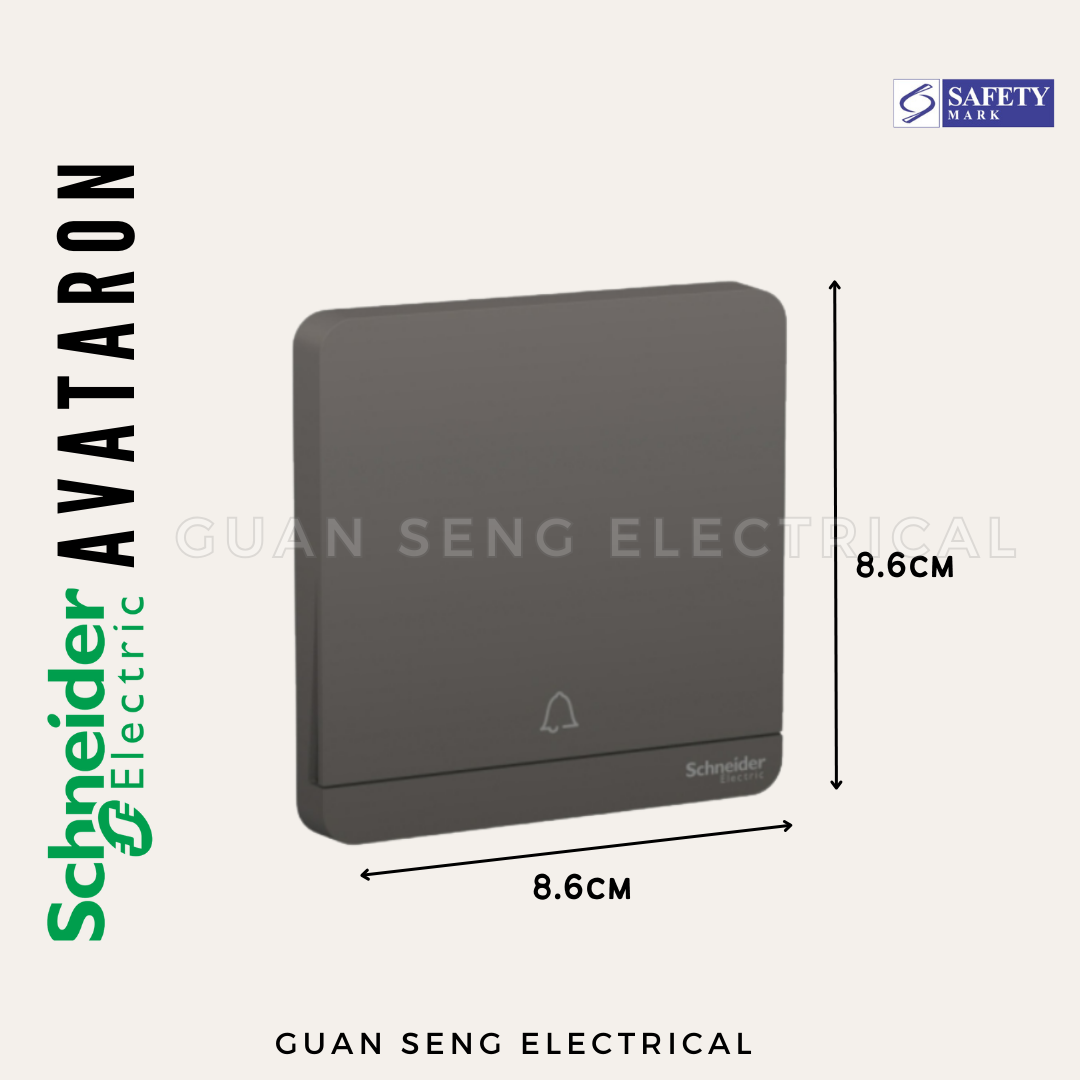 Schneider AvatarON Bell Switch White Dark Grey Dark Wood Wine Gold Hairline Gold