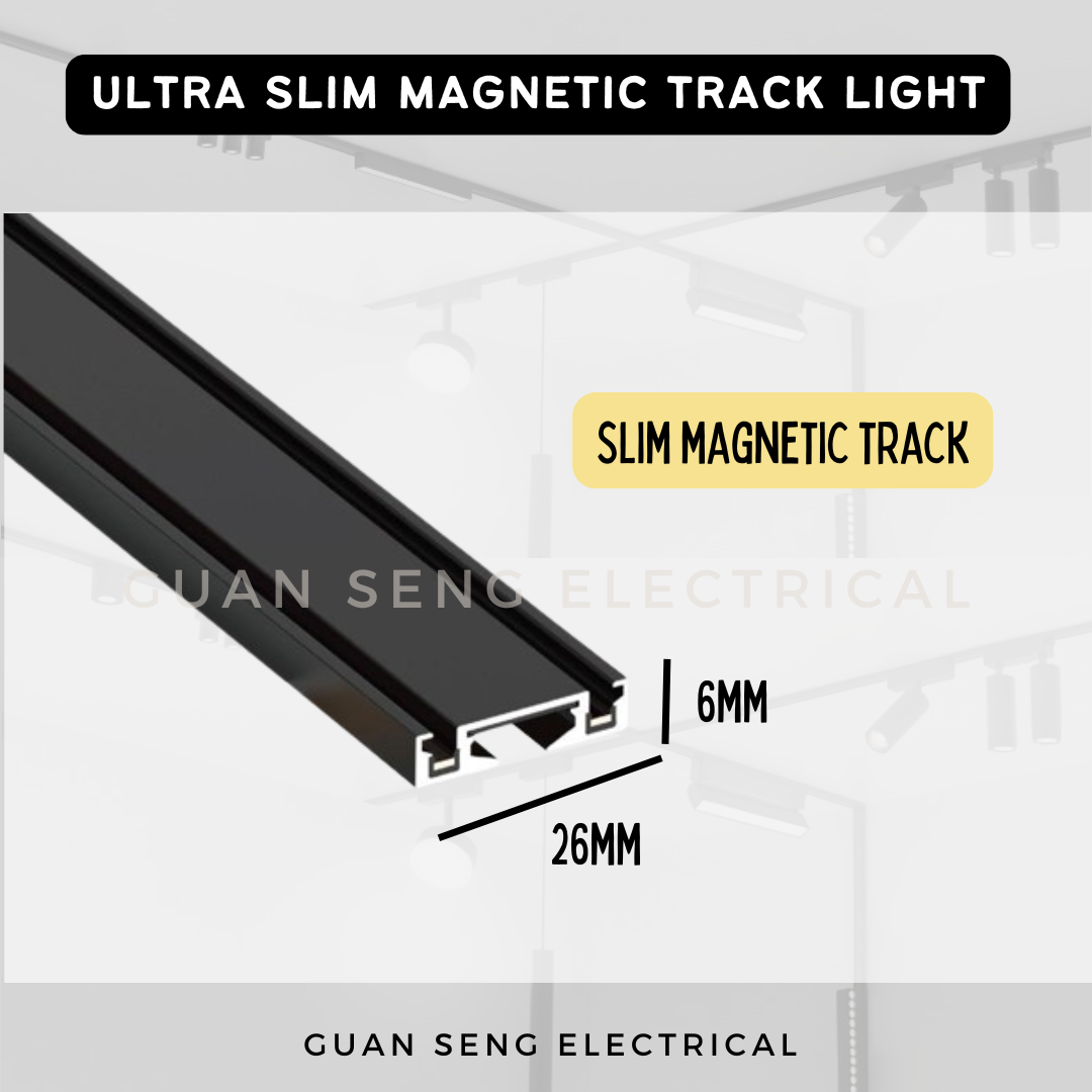 Ultra Slim Magnetic Track Light System 48V Surface Black White