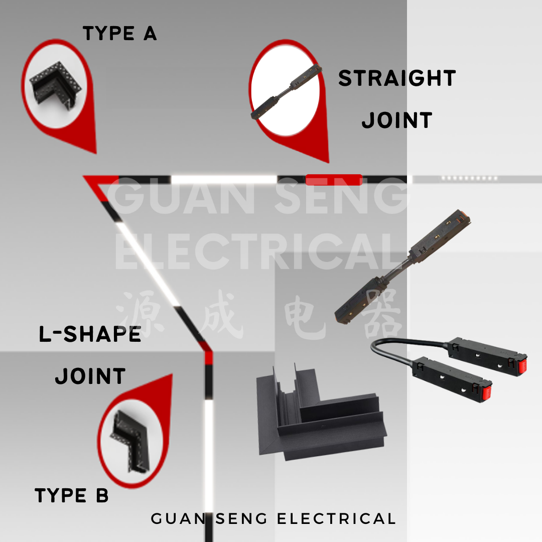 SMART Magnetic Track Light System 48V Recessed Surface