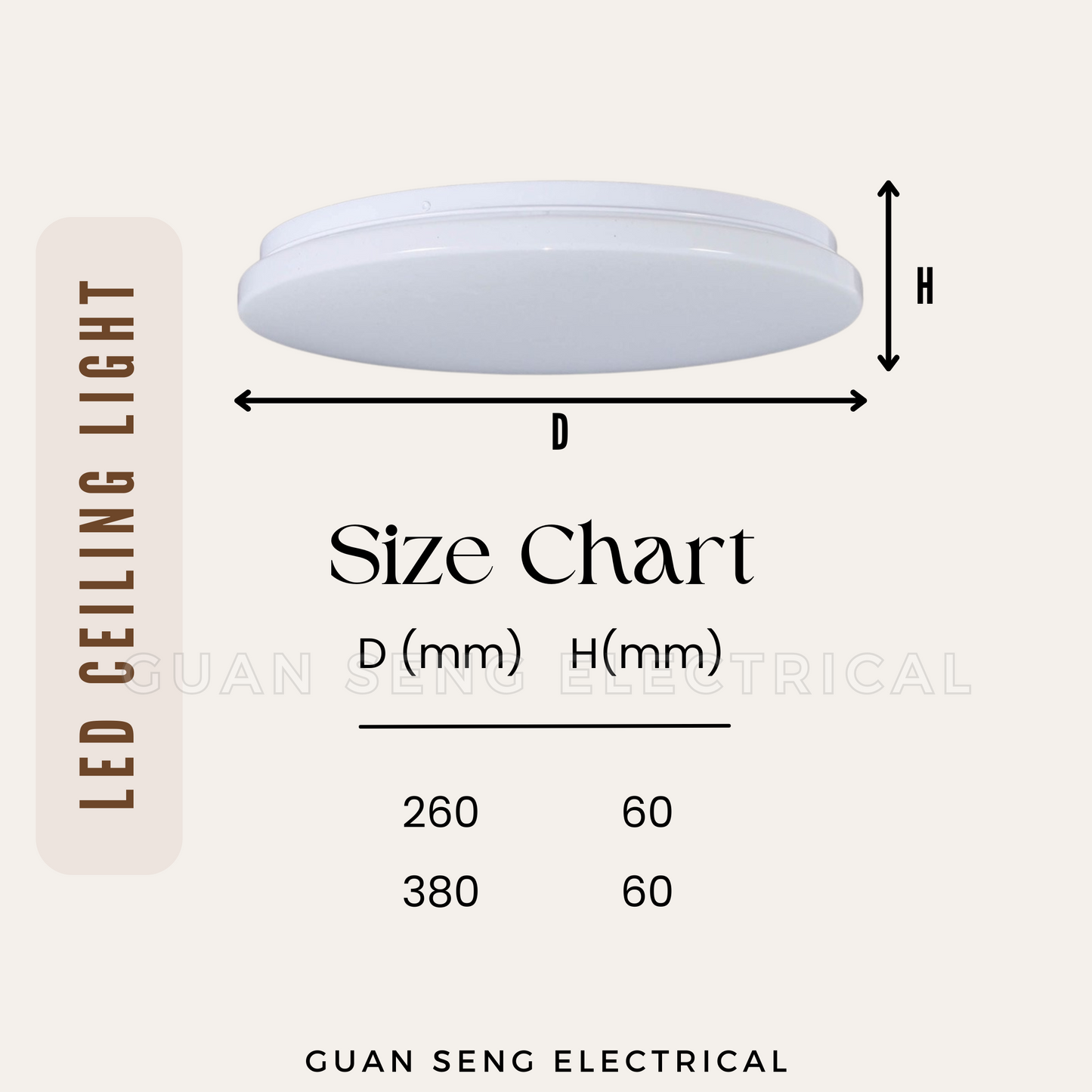 LED Ceiling Light 24W 36W - Daylight 3 Tone