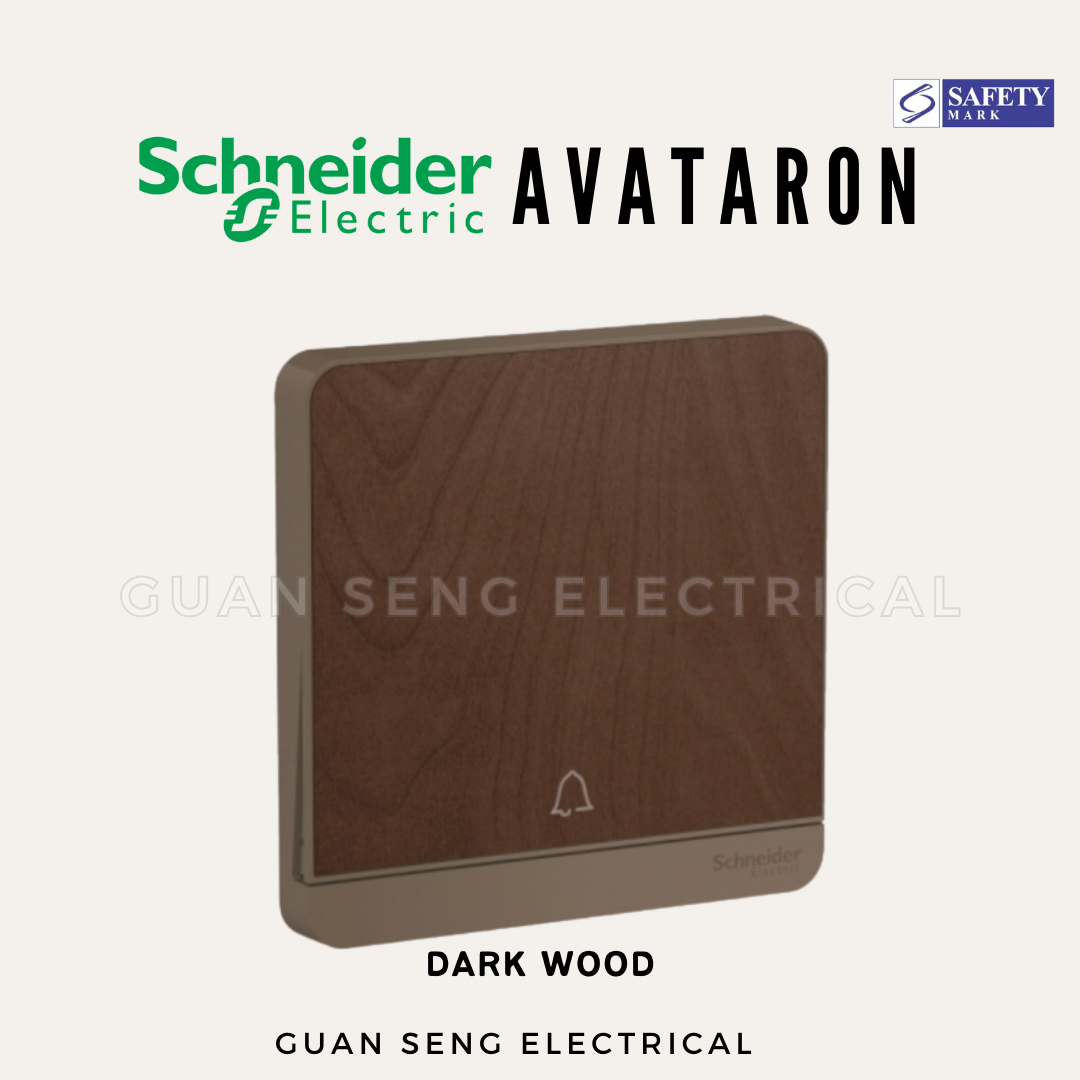 Schneider AvatarON Bell Switch White Dark Grey Dark Wood Wine Gold Hairline Gold