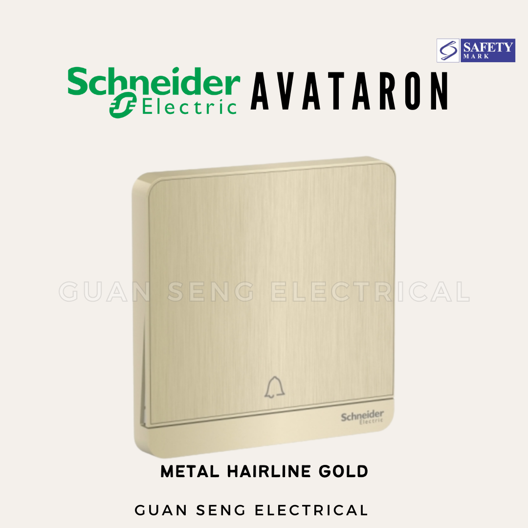 Schneider AvatarON Bell Switch White Dark Grey Dark Wood Wine Gold Hairline Gold