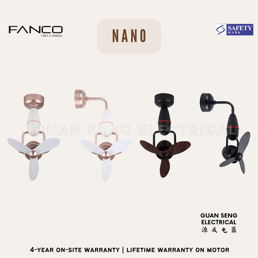 FANCO Nano 16" DC Motor Ceiling / Wall Mounting Fan