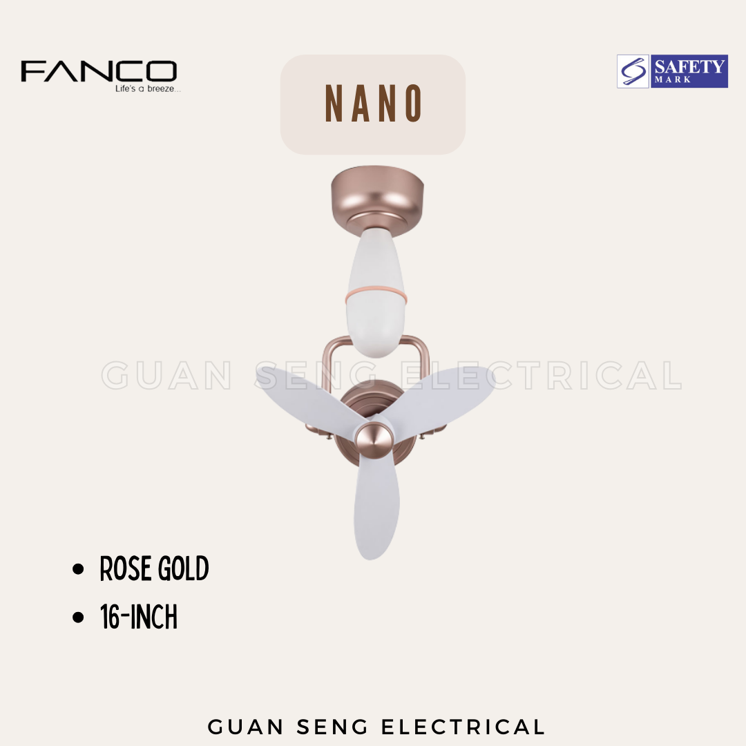 FANCO Nano 16" DC Motor Ceiling / Wall Mounting Fan