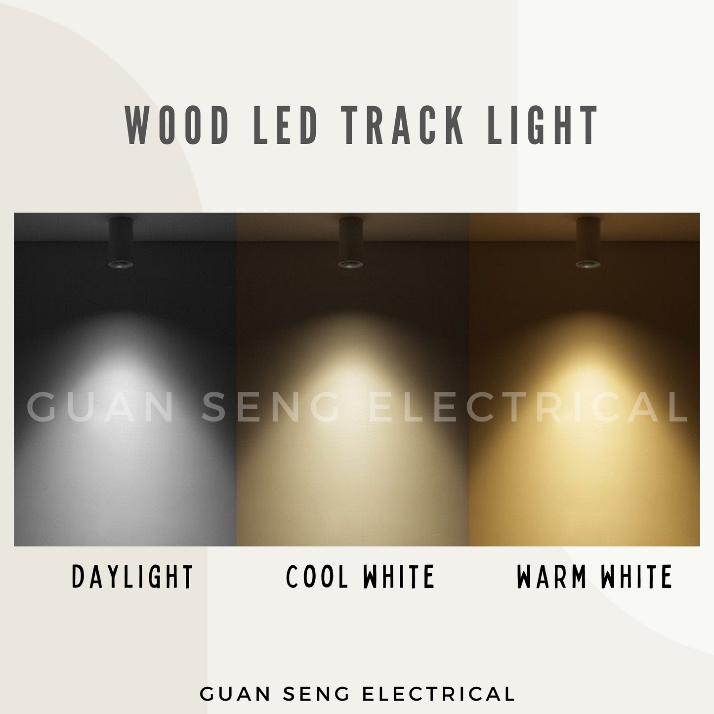 Laminate Wood LED Track Light GU10 LED Bulb Holder
