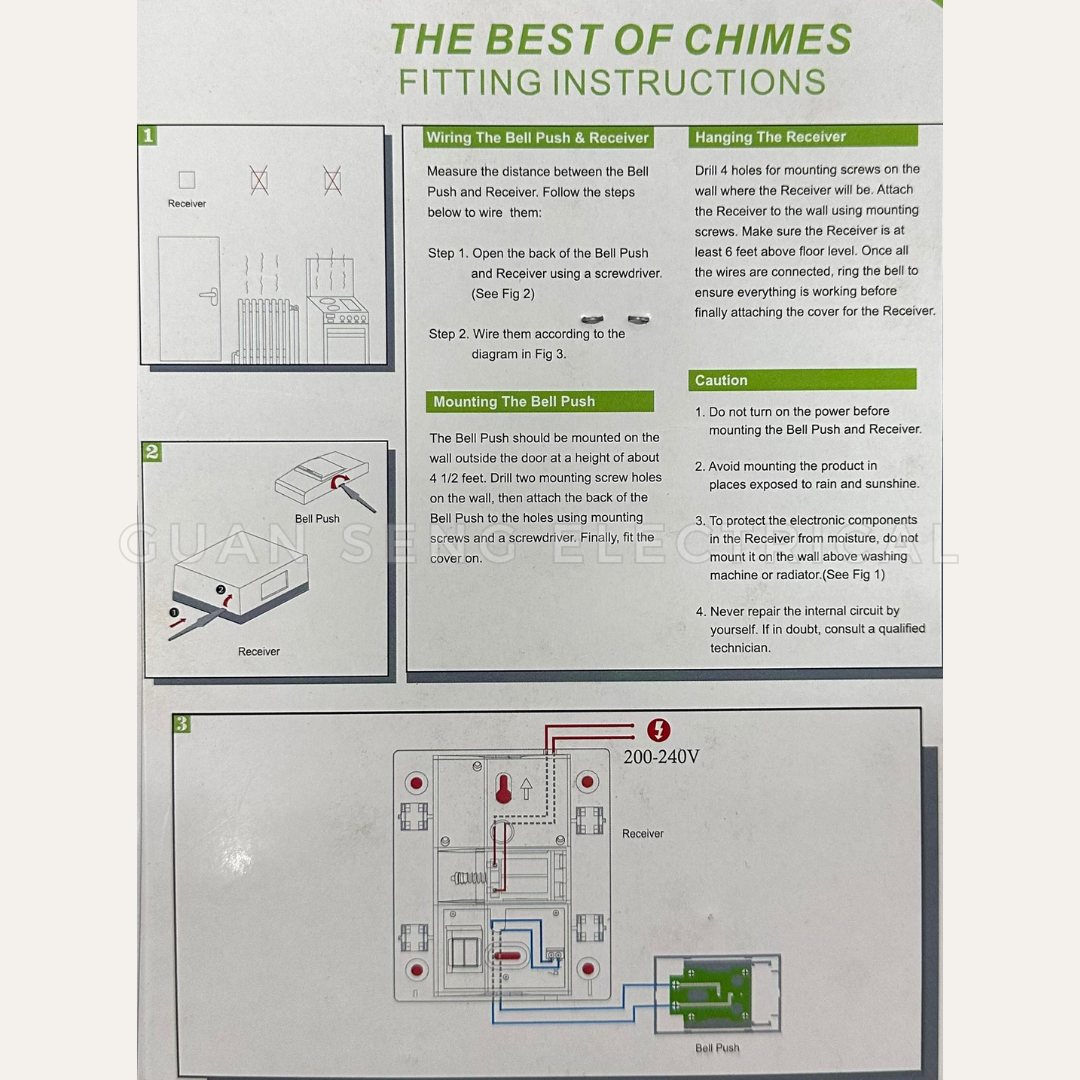 Britz L-128 AC Wired Mechanical Doorbell