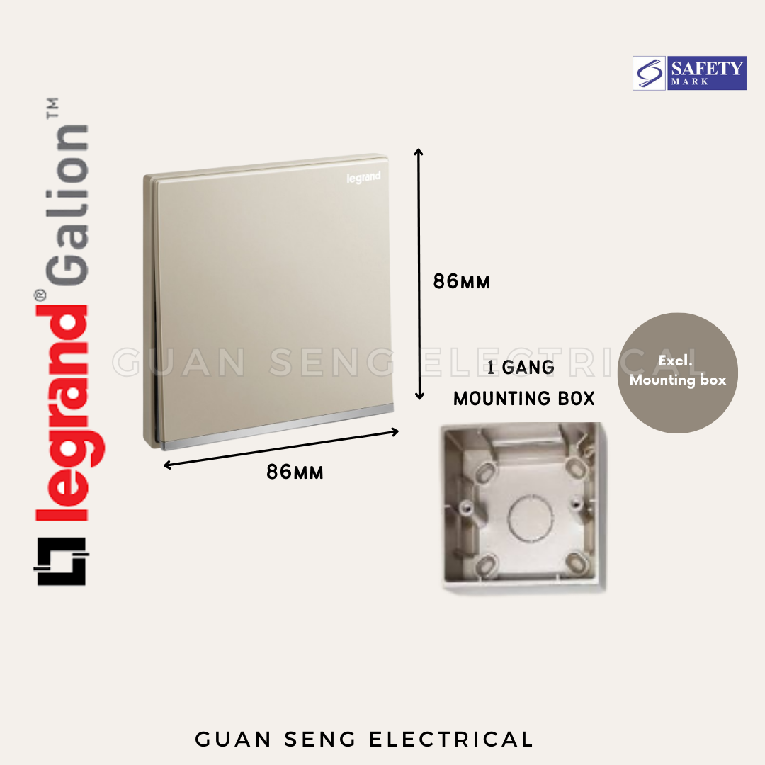 Legrand Galion 1 Gang Intermediate Switch White Dark Silver Champagne Rose Gold Matt Black