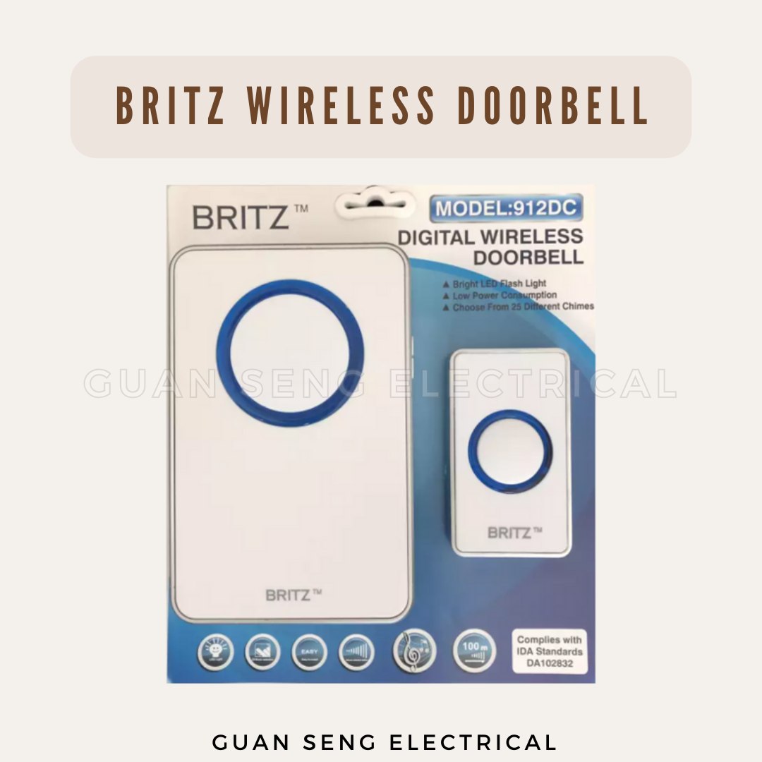 Britz Wireless Doorbell 912DC