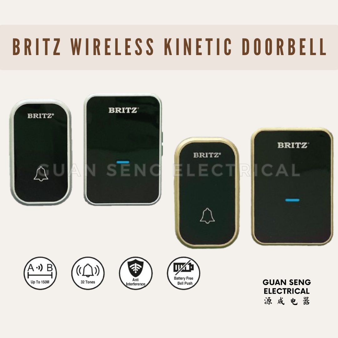 BRITZ Wireless Kinetic Doorbell K637AC K638AC