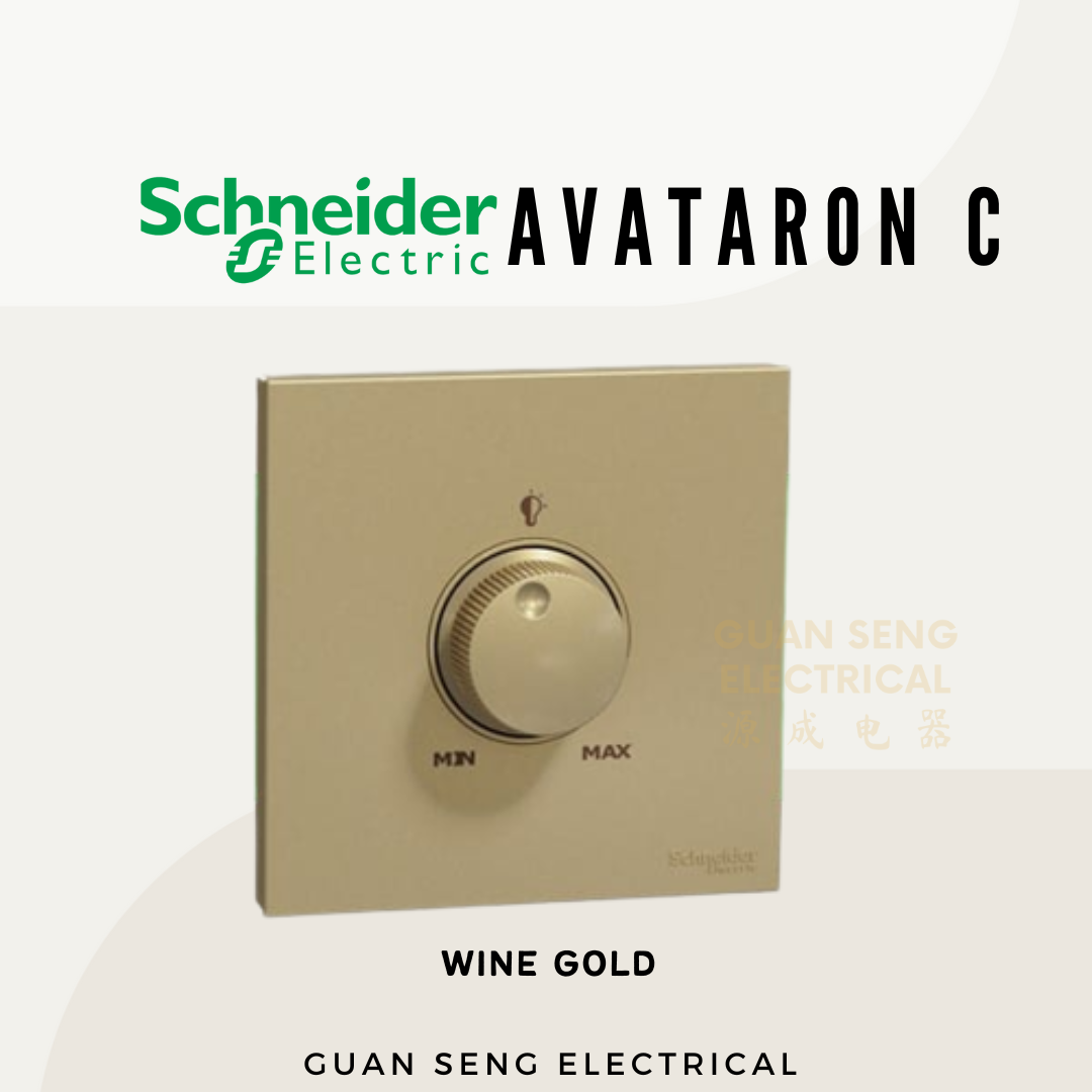 Schneider Avataron C 240V 250W Universal Dimmer with Switch White, Wine Gold, Dark Grey
