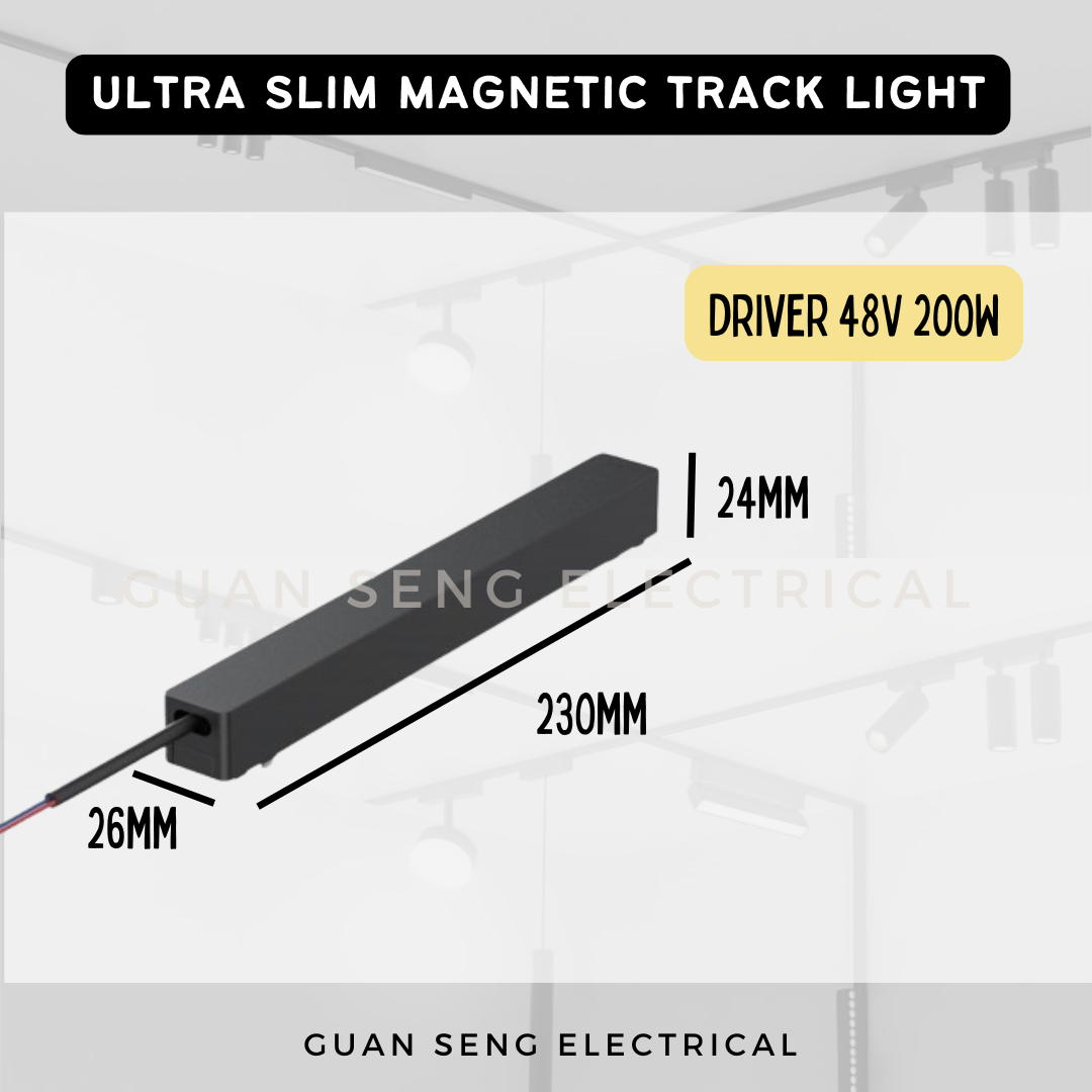 Ultra Slim Magnetic Track Light System 48V Surface Black White
