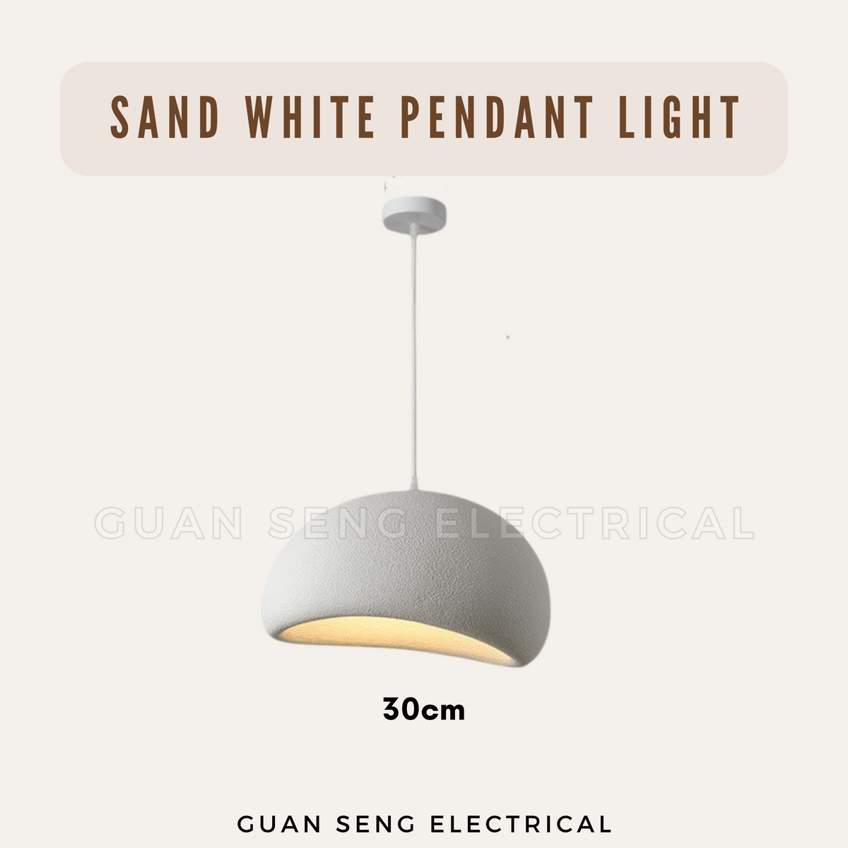 Sand White Pendant Light | Guan Seng Electrical