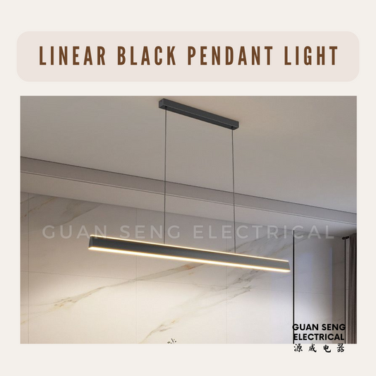 Linear Black Pendant Light | Guan Seng Electrical