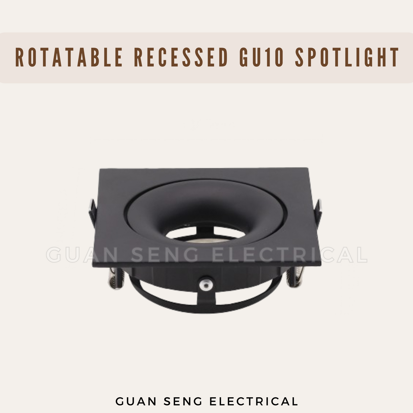Rotatable Recessed GU10 Spotlight Downlight Double Head Square Double Axis Black White