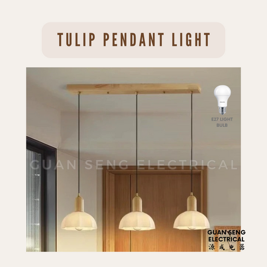 Tulip Glass Pendant Light E27 Bulb