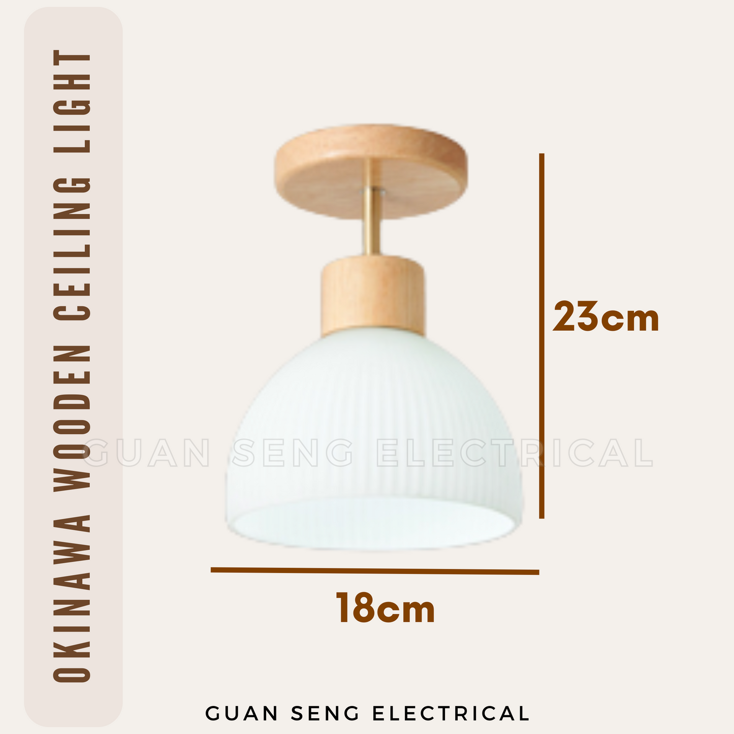 Okinawa Wooden Ceiling Light Living Room Corridor Bedroom Balcony