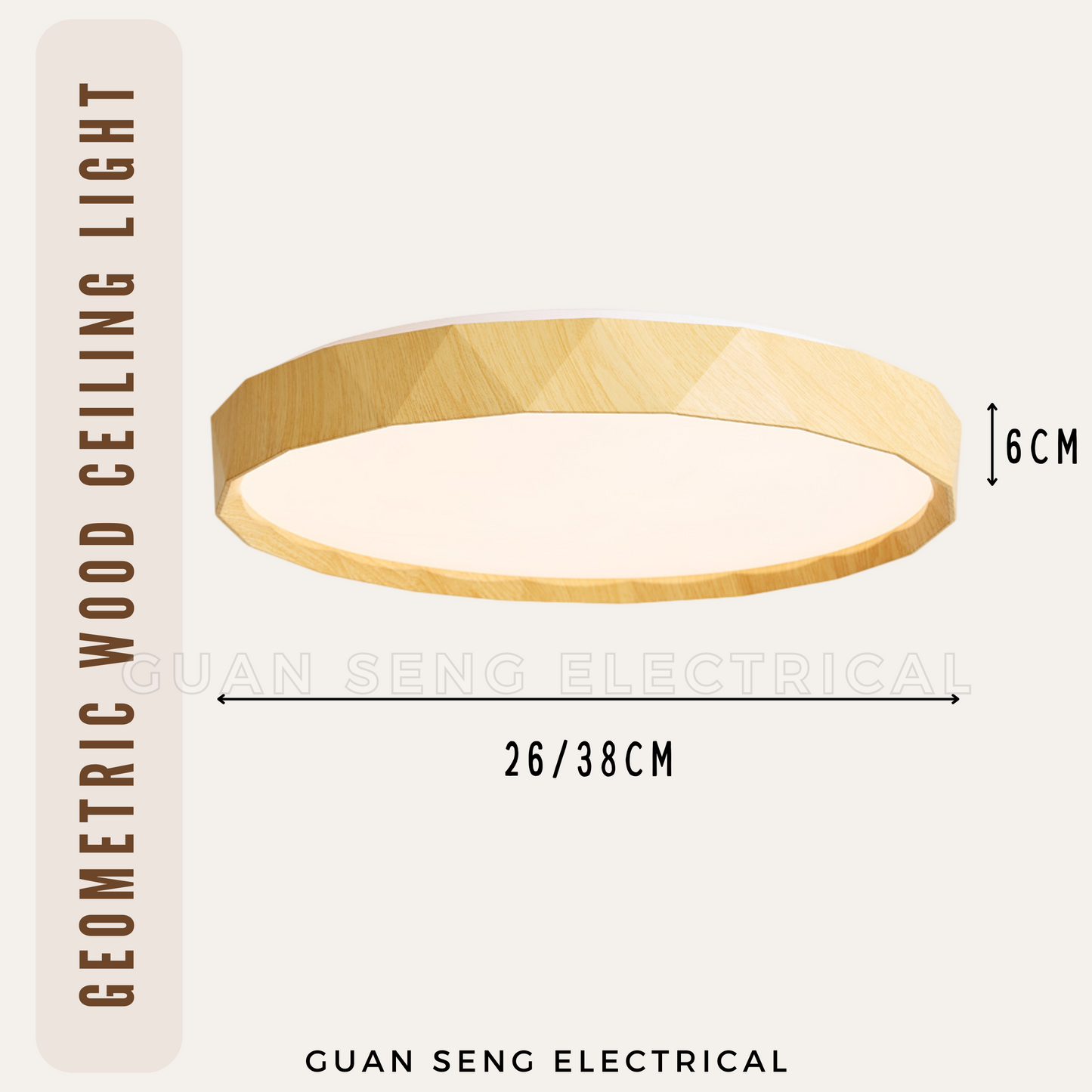 Geometric Wood Design Ceiling Light