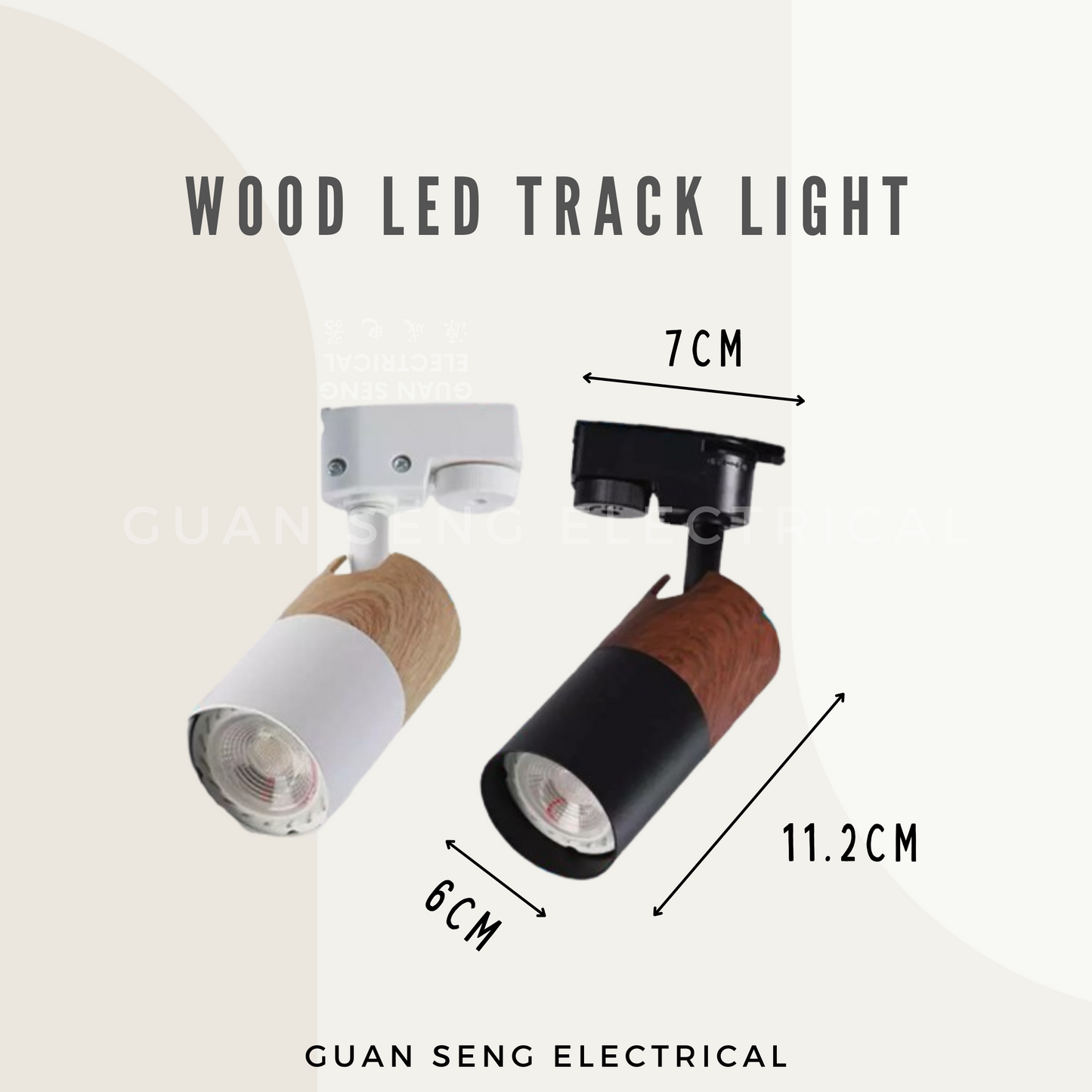 Laminate Wood LED Track Light GU10 LED Bulb Holder
