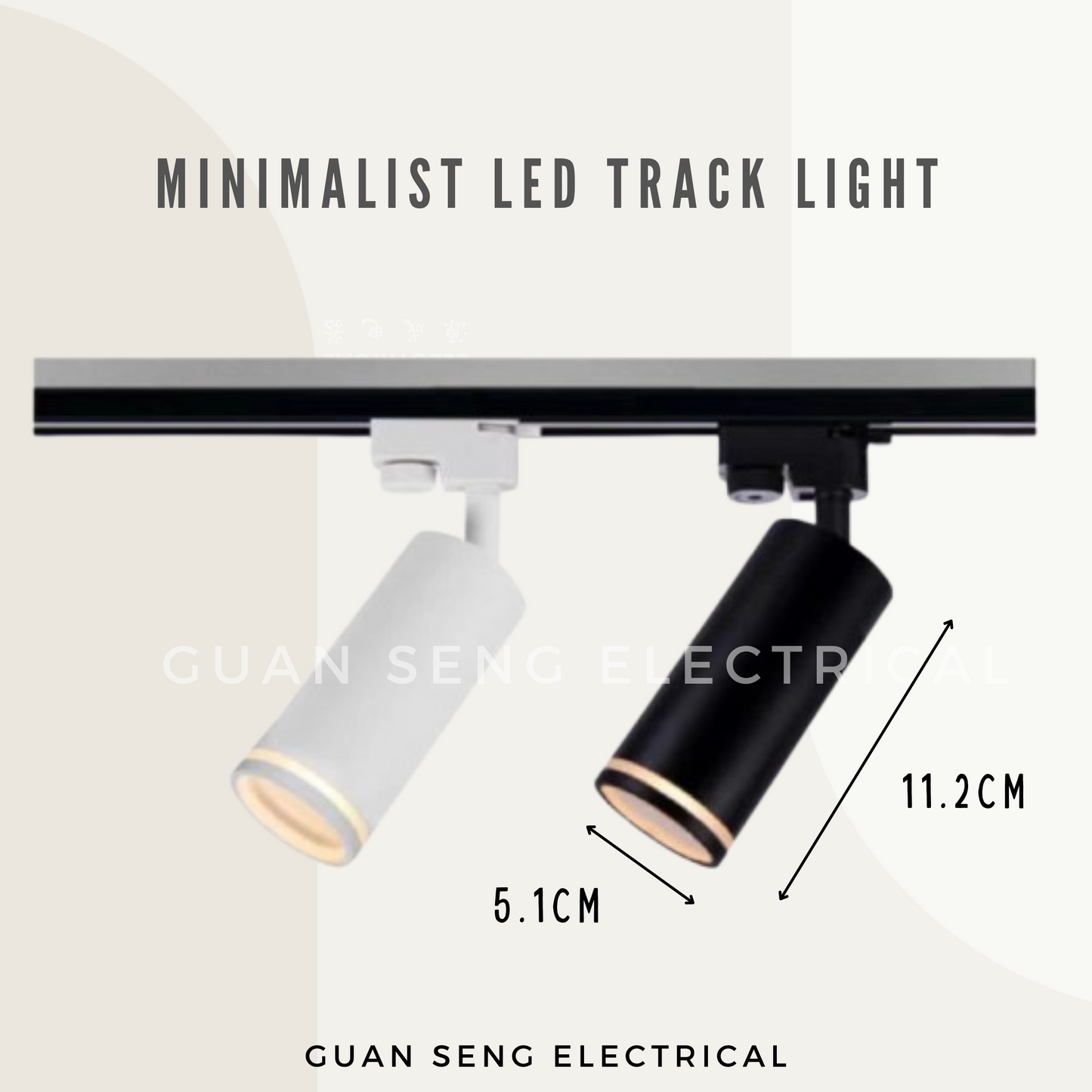 Minimalist LED Track Light Black White