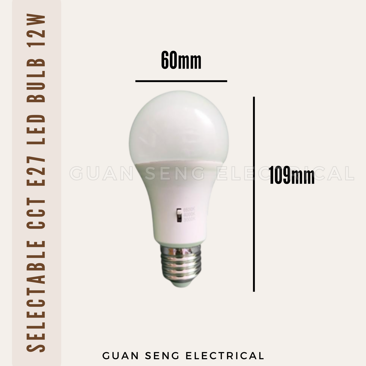 Selectable CCT E27 LED Bulb 12W Warm White Cool White Daylight