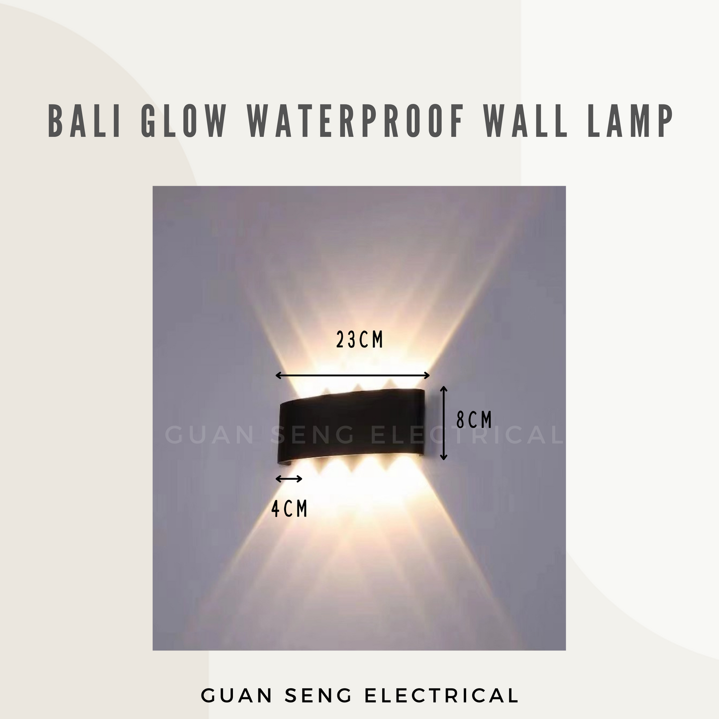 Bali Glow Waterproof Wall Lamp - IP65 8W LED Indoor Outdoor Light
