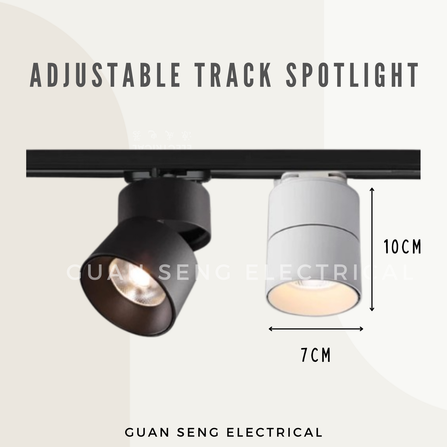 Adjustable LED Track Spotlight Black White