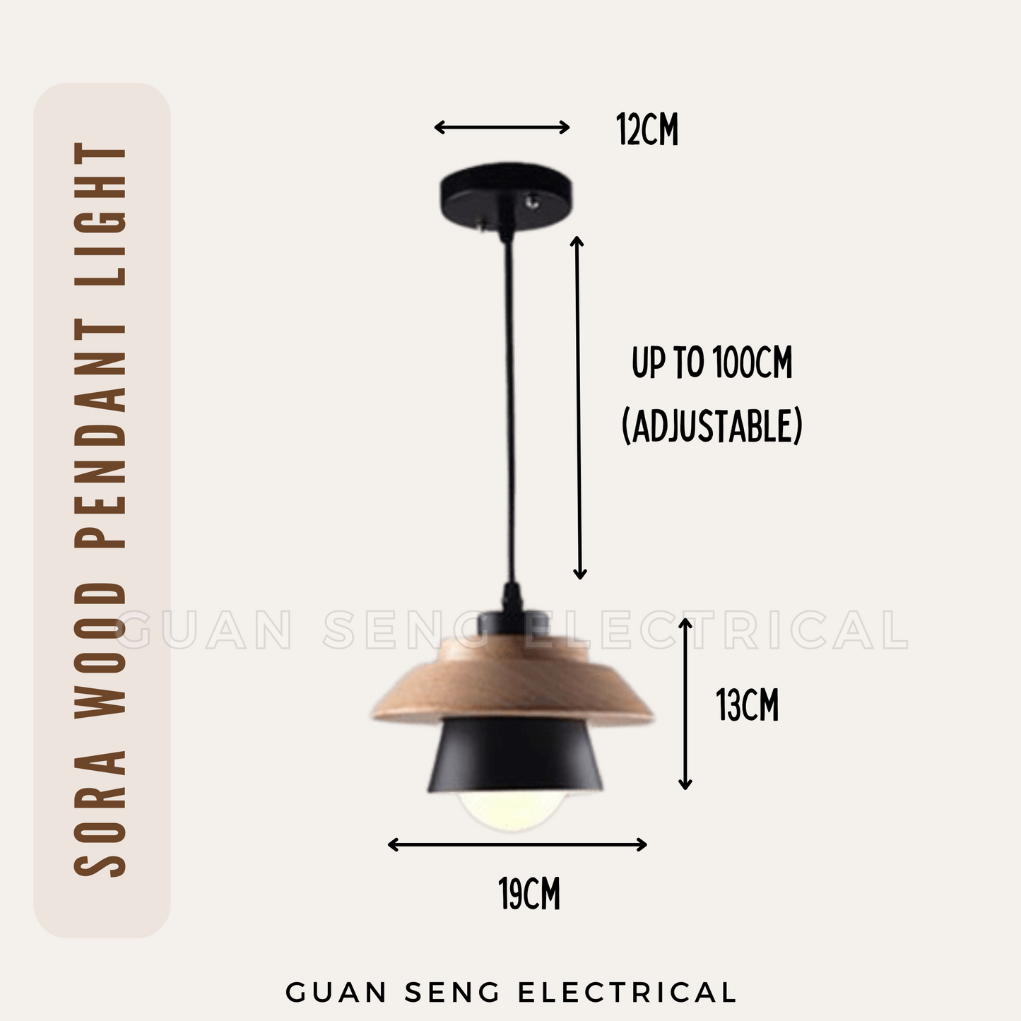 Sora Wood Pendant Light