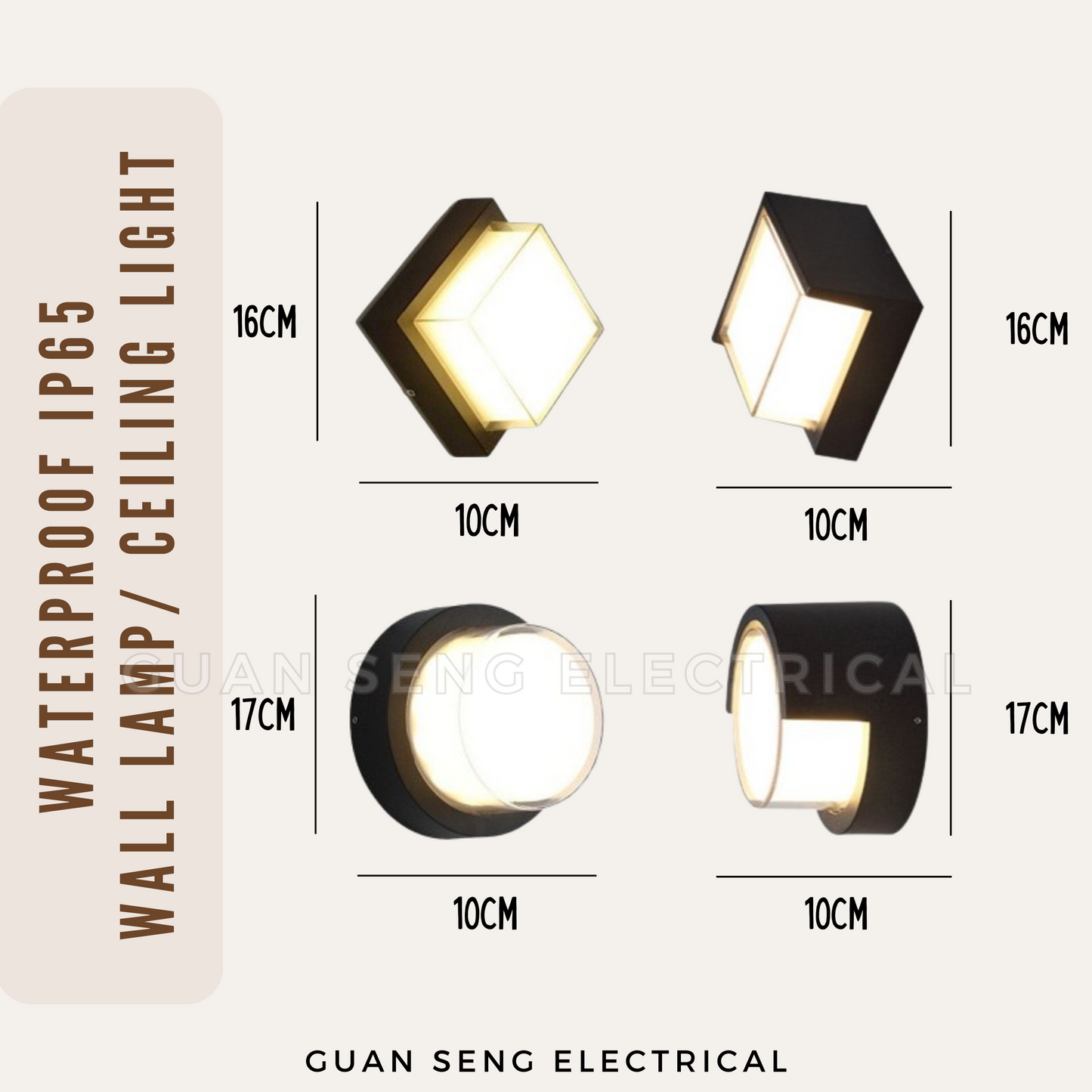 LED Waterproof Wall Lamp Ceiling Light IP65 3Tone 15W 20W Indoor Outdoor