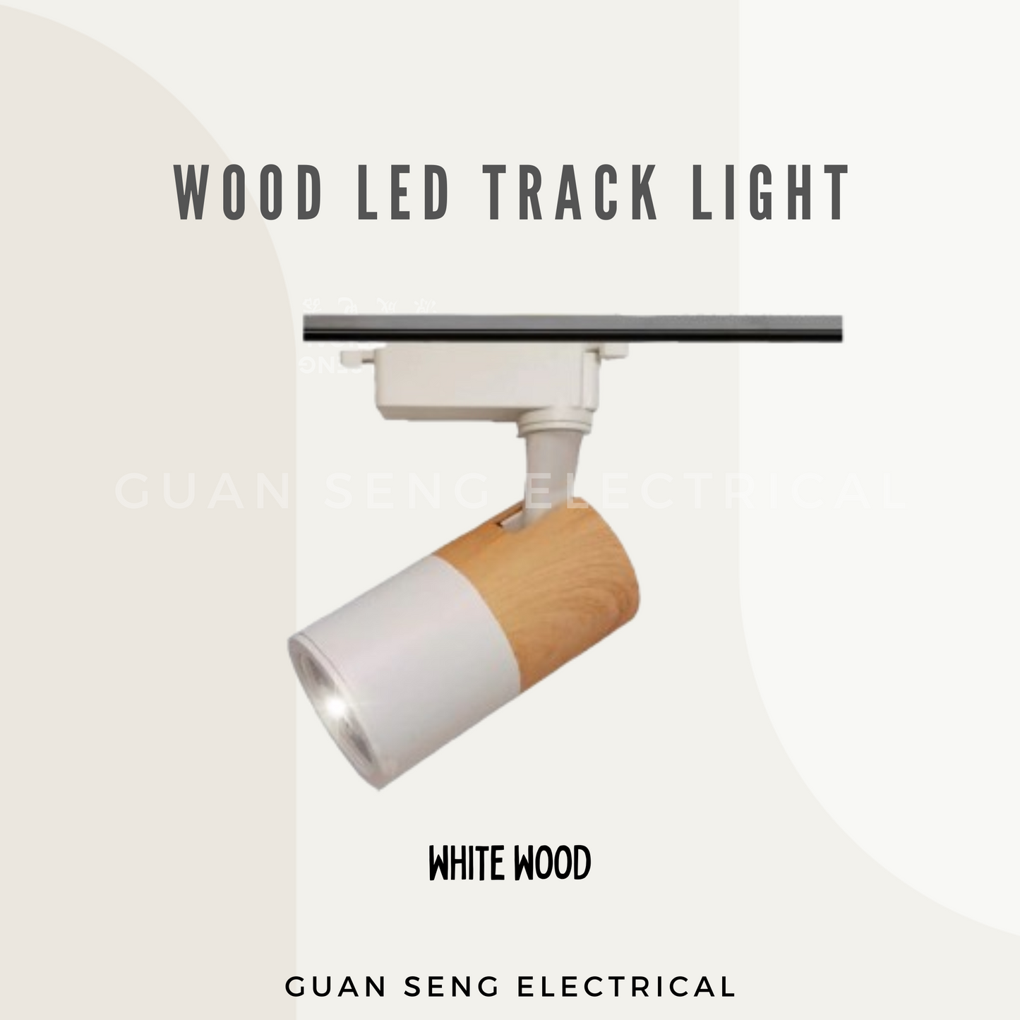 Laminate Wood LED Track Light GU10 LED Bulb Holder