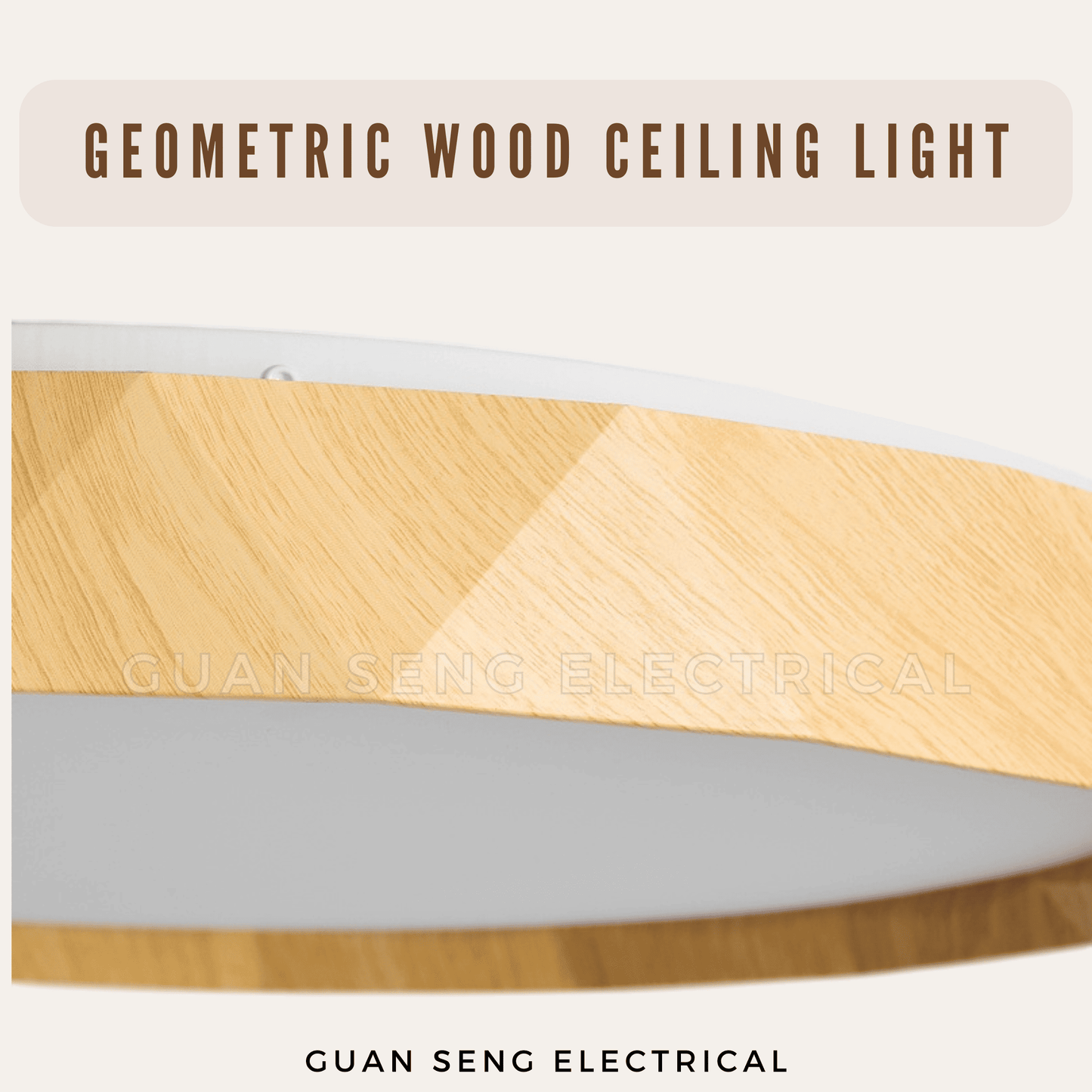 Geometric Wood Design Ceiling Light