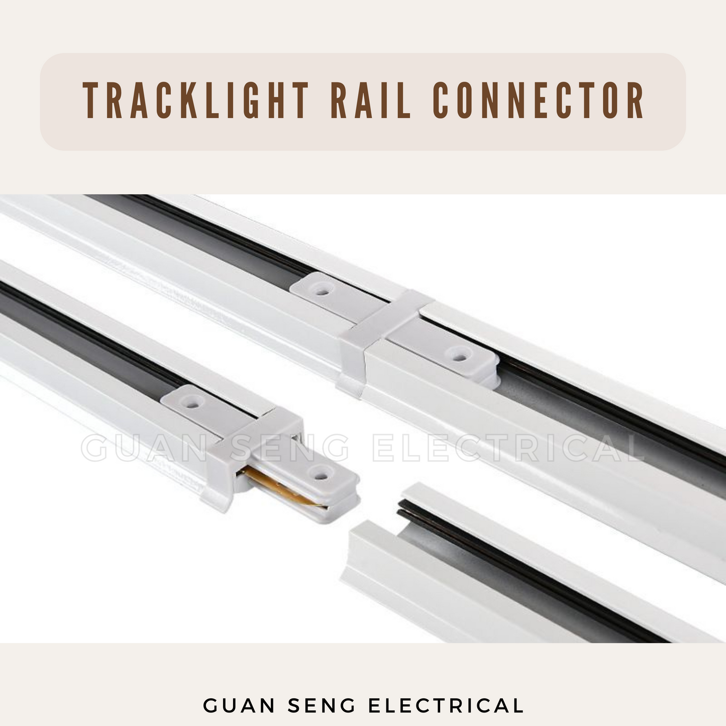 Track Light Rail Connector Straight Corner Black White