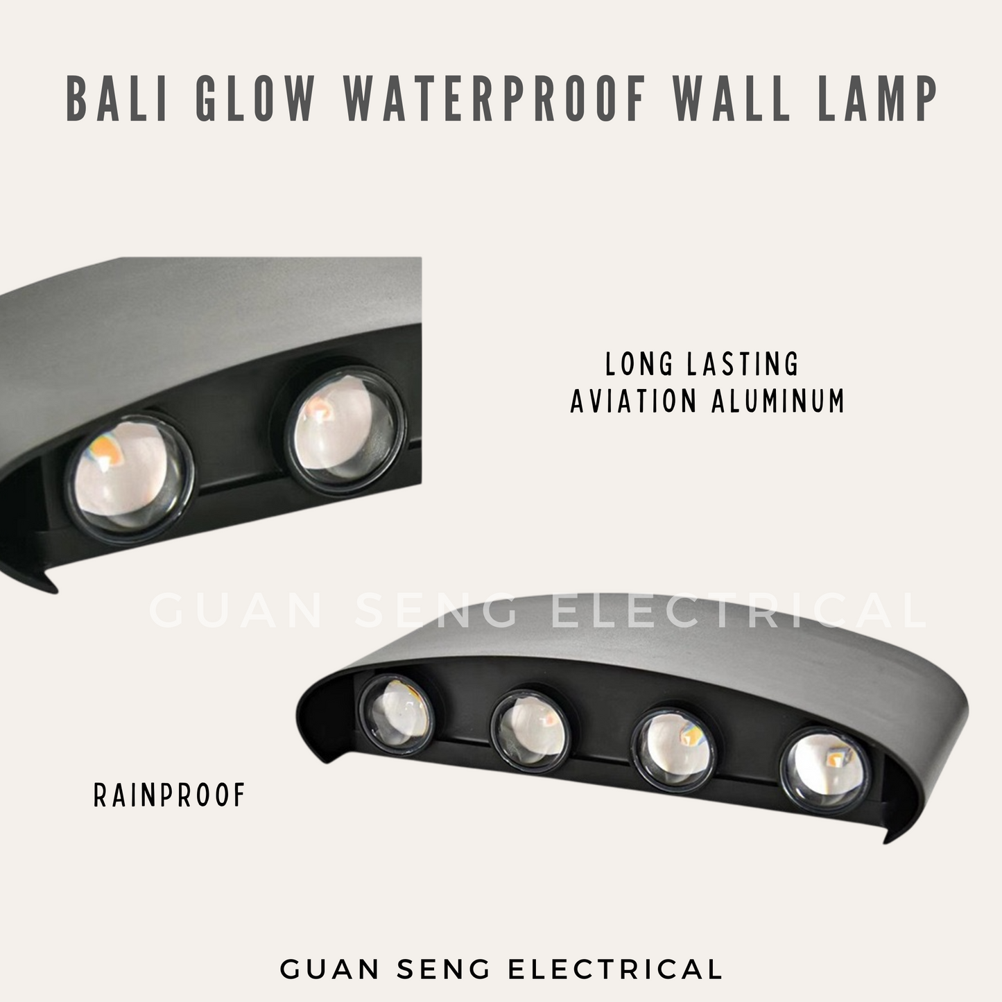 Bali Glow Waterproof Wall Lamp - IP65 8W LED Indoor Outdoor Light
