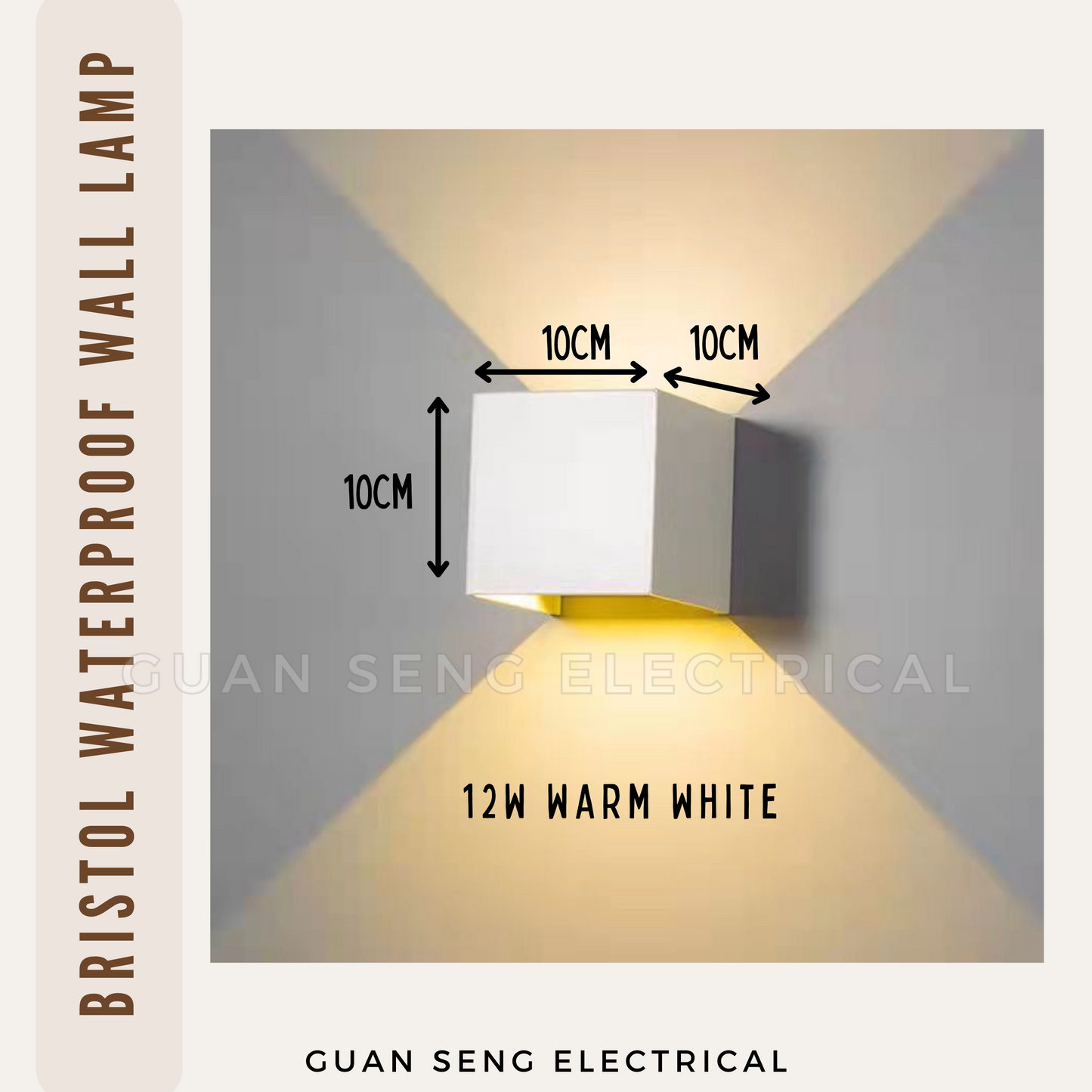 Bristol Waterproof Wall Lamp - IP65 12W LED Indoor Outdoor Adjustable Light