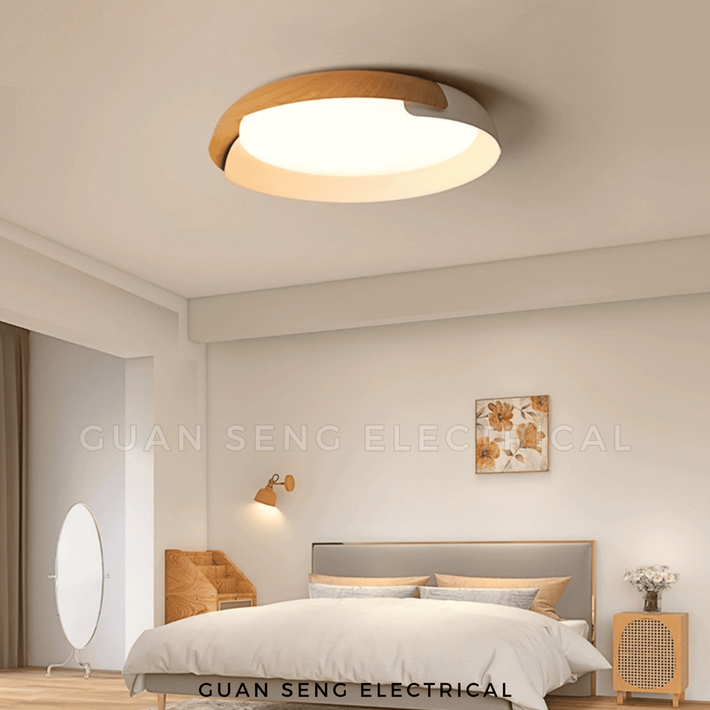 Soft Curve Wood Ceiling Light