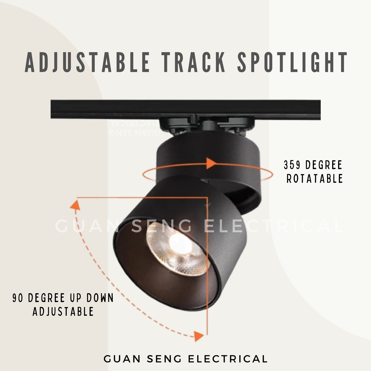 Adjustable LED Track Spotlight Black White