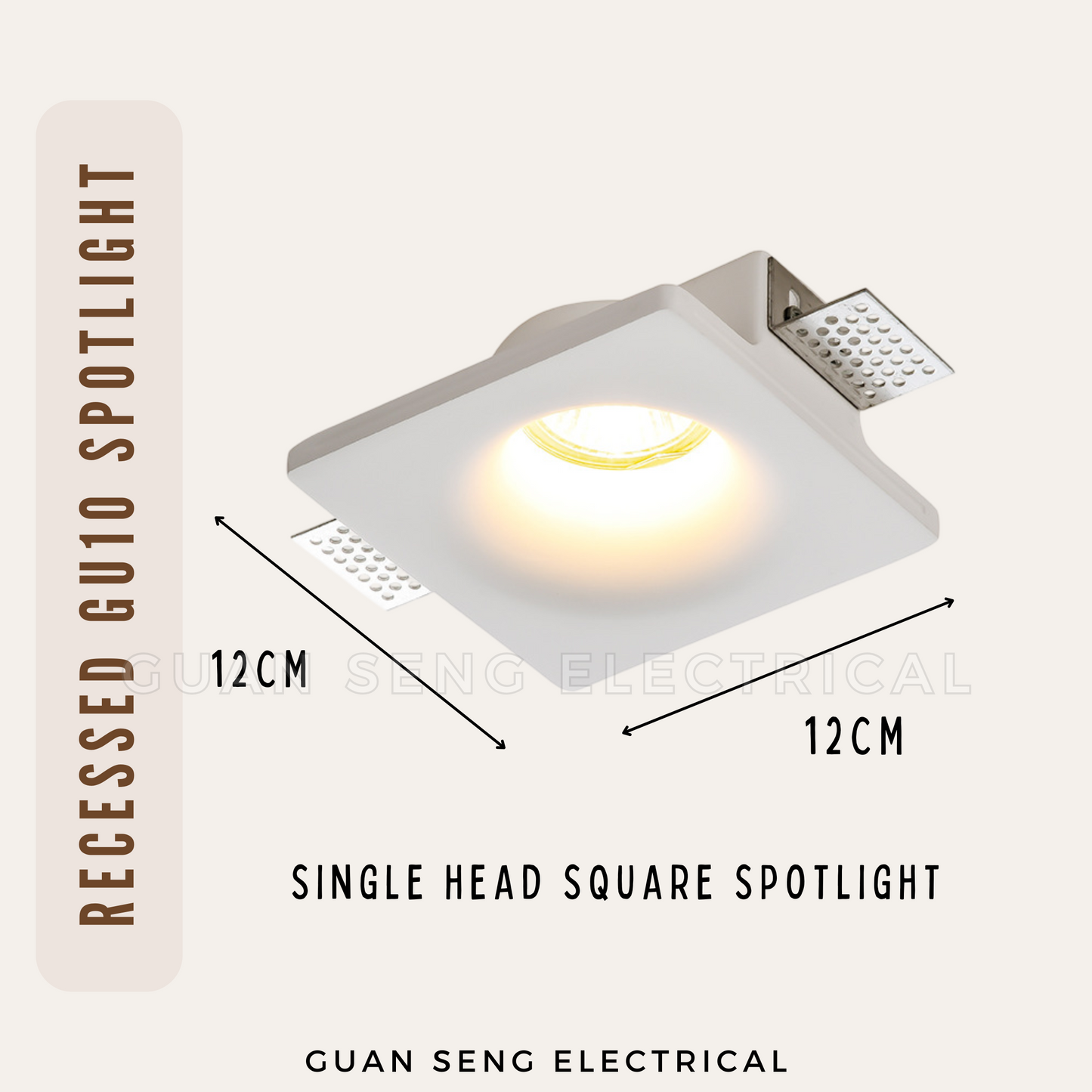 Gypsum Recessed GU10 Spotlight Downlight